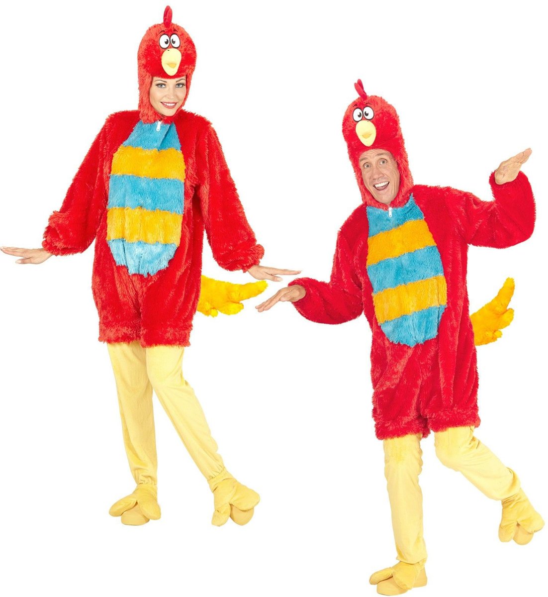 Fantasie Onesie Pluche Rode Vogel Kostuum | Medium / Large | Carnaval kostuum | Verkleedkleding